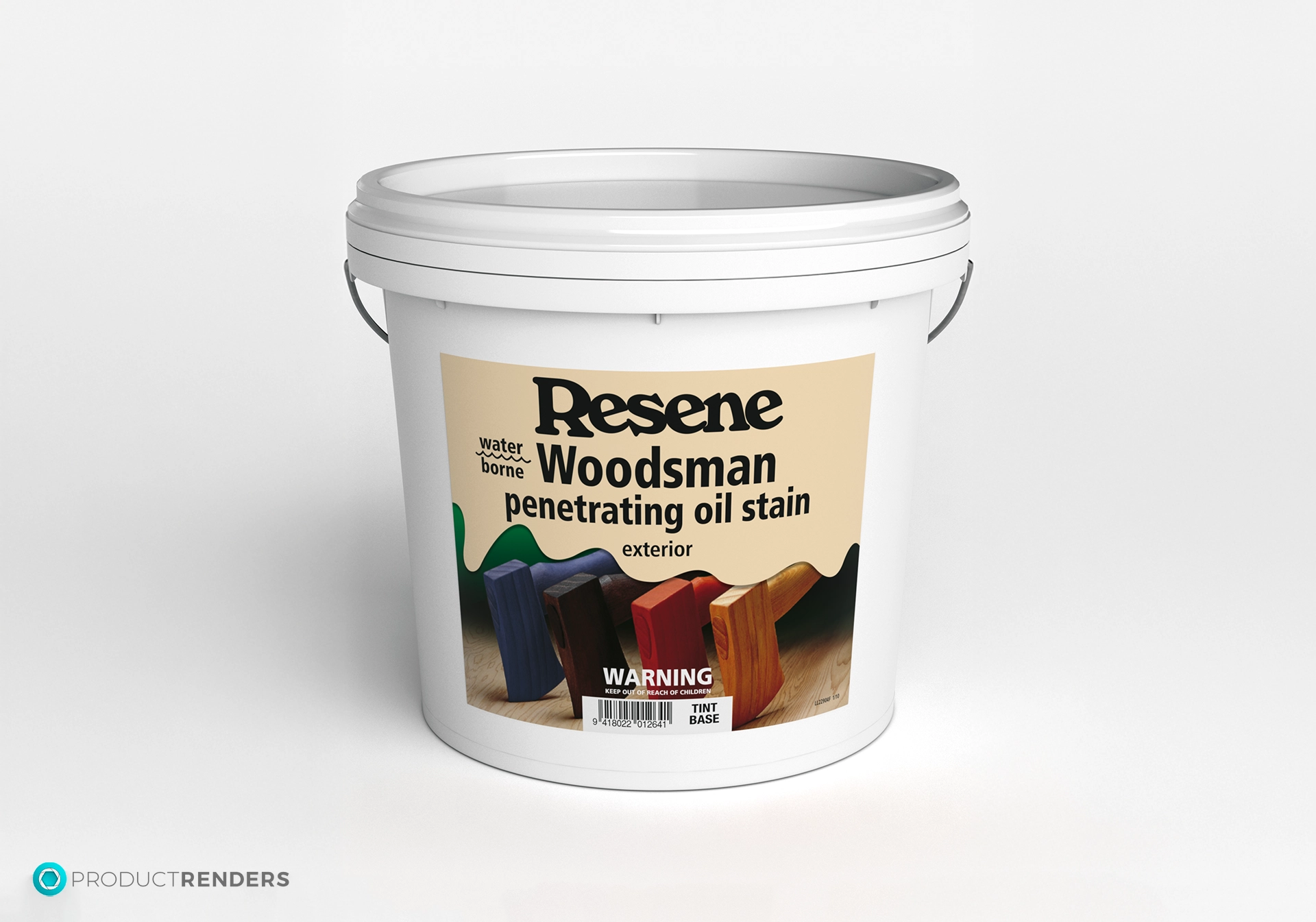 A bucket of Resene Woodsman waterborne penetrating oil stain.