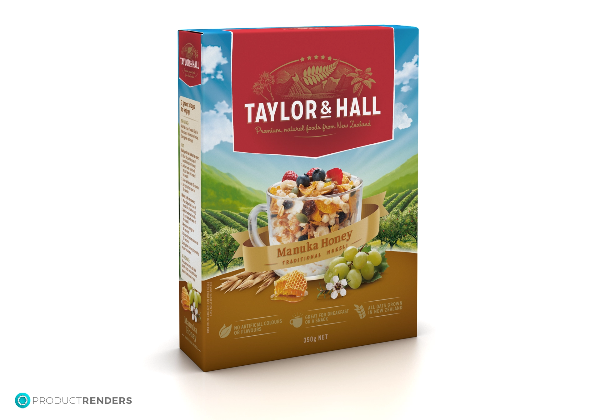 A box of Taylor & Hall Manuka Honey muesli.