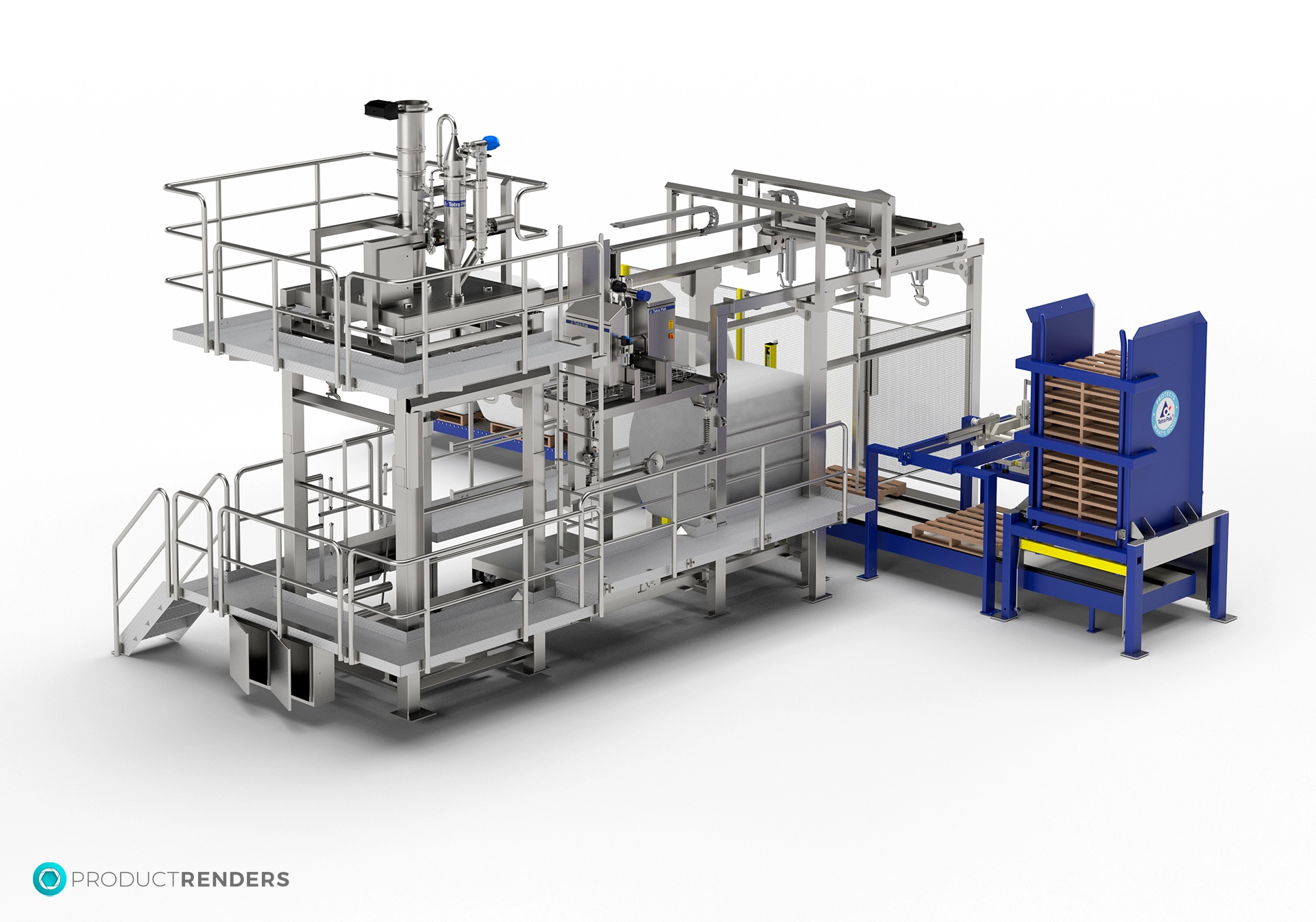 A large TetraPak machine with a conveyor belt and multiple components.