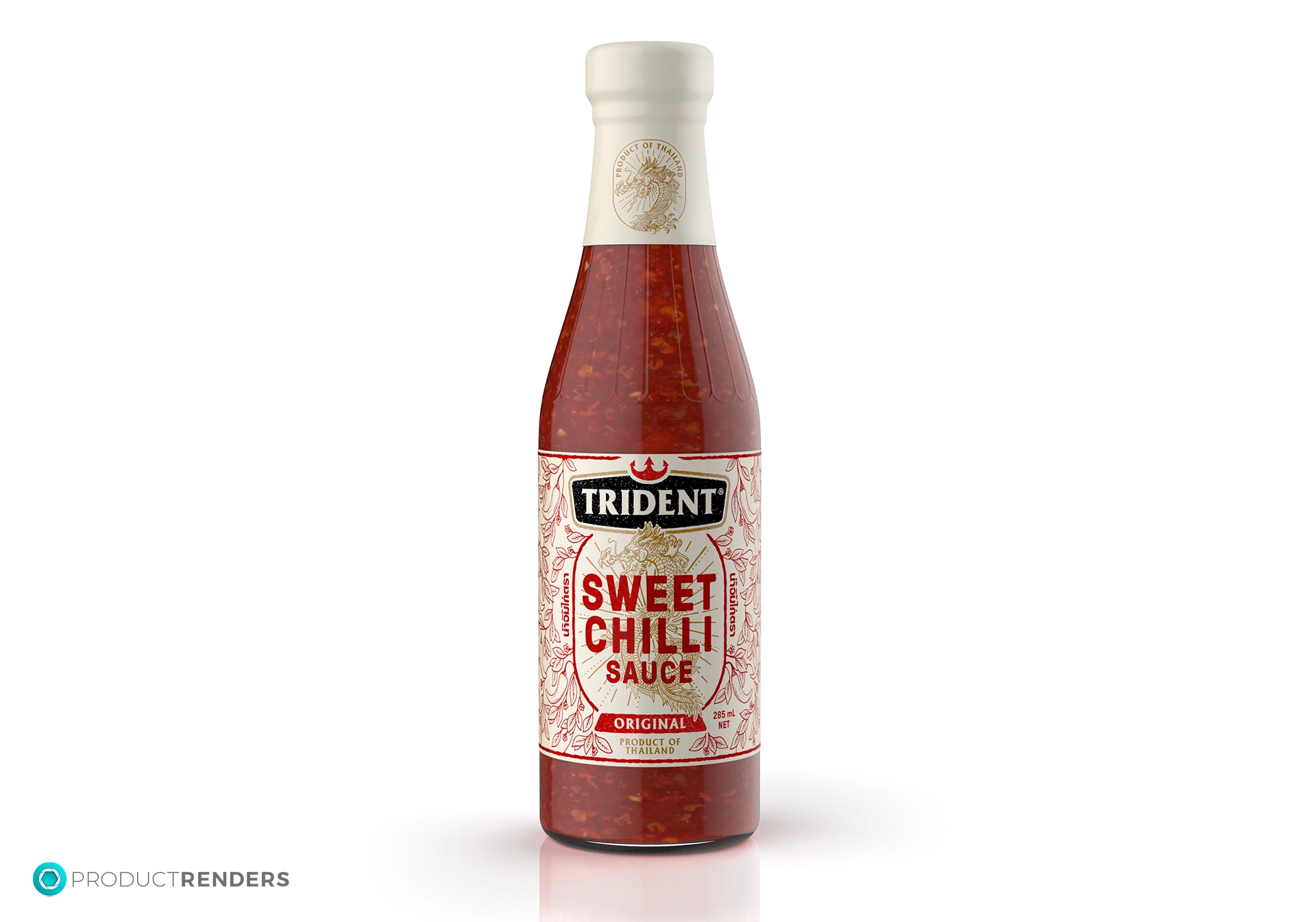 A bottle of Trident Sweet Chilli Sauce.