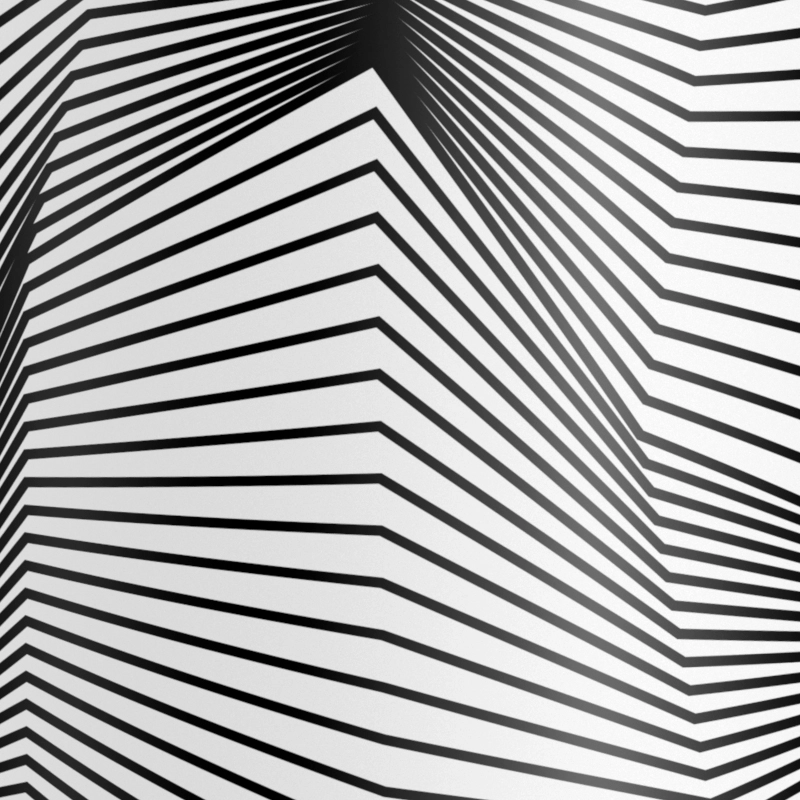 Closeup of a black and white abstract pattern with diagonal lines creating a sense of depth and movement.